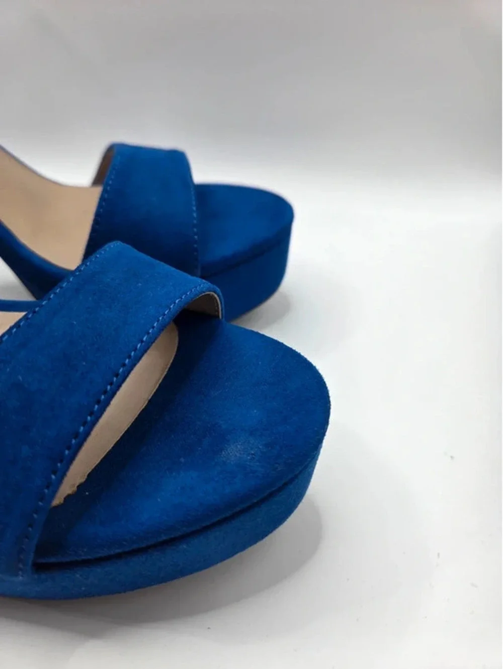 Dream Pairs Royal Blue Platform Block Heel Sandals Women's Size 7